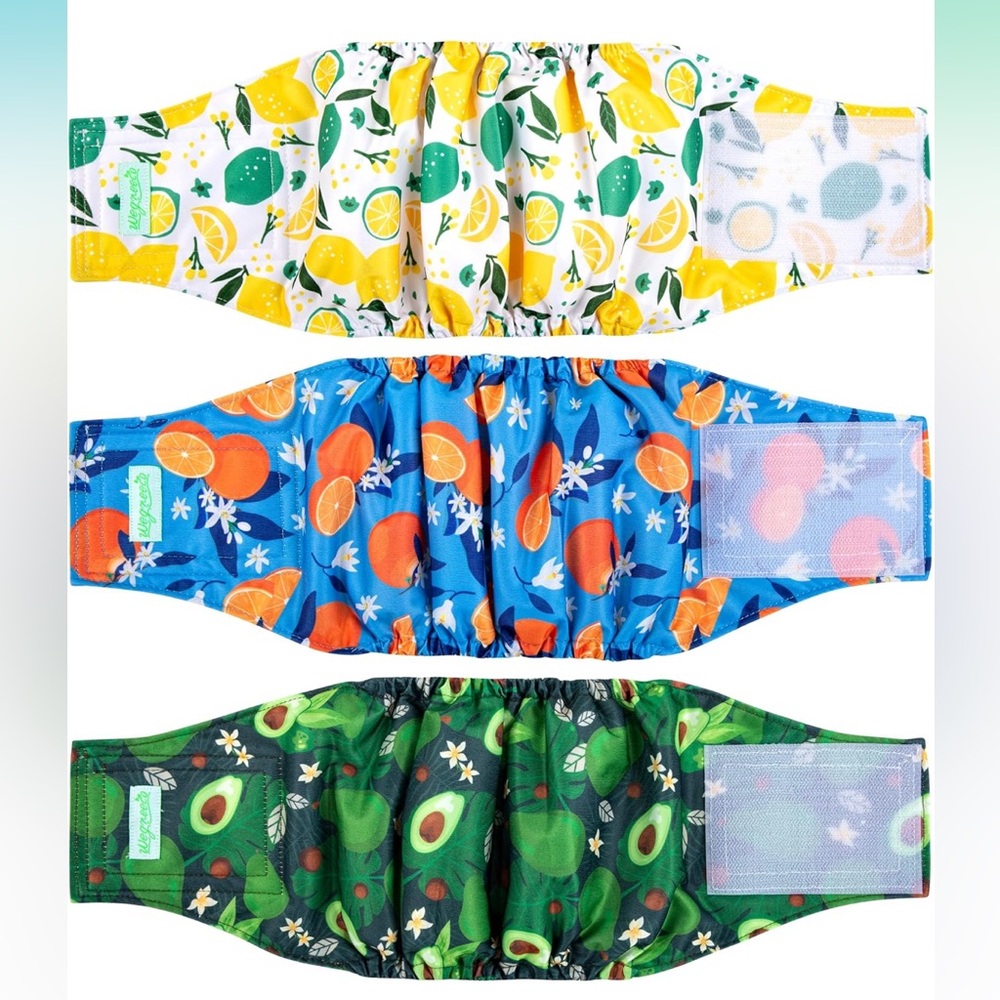 wegreeco Washable Male Dog Belly Band (Stylish Pattern)- Pack of 3 -